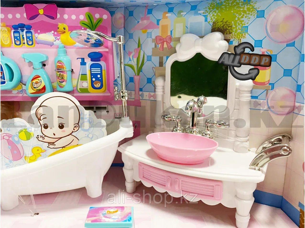 Игровой набор ванная комната с куклой с подвижными руками и ногами и аксессуарами Нарру bathroom No.K0087 - фото 6 - id-p113469153