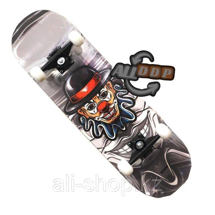 Скейтборды подростковые с узором в нижней части деки 79х20 см BOBO клоун в шляпе - фото 7 - id-p113469585