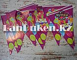 Флажки бумажные С днем рождения на растяжке 10 флажков "Party Favors" (h=2,2 метра), фото 5