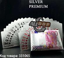 Покерные карты с серебряным напылением Silver Premium 54 Карты игральные сувенирные (евро)