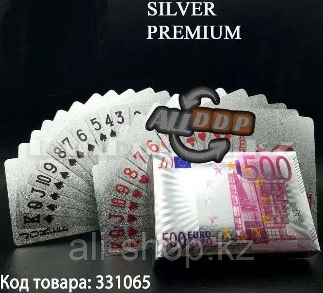 Покерные карты с серебряным напылением Silver Premium 54 Карты игральные сувенирные (евро) - фото 1 - id-p113469644