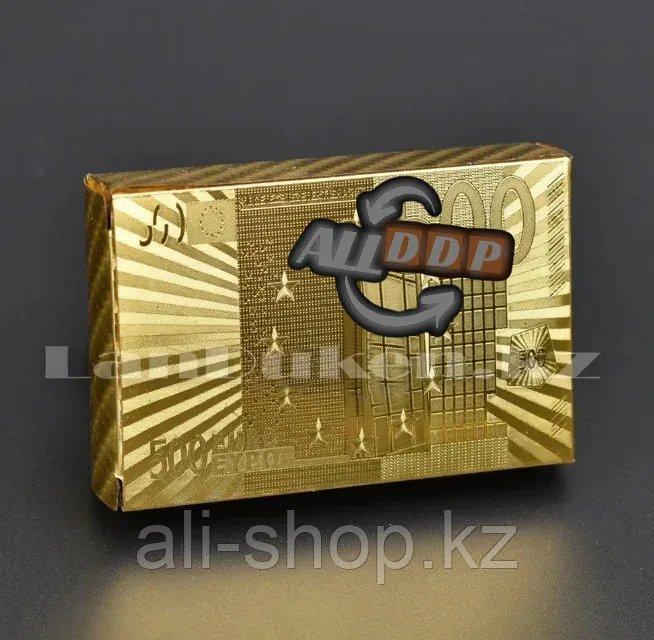 Покерные карты с золотым напылением Golden Premium Euro 54 Карты игральные сувенирные (золото) - фото 6 - id-p113469645