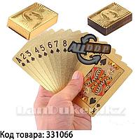 Покерные карты с золотым напылением Golden Premium dollar 54 Карты игральные сувенирные (золотой доллар)