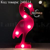Светильник Фламинго ночник розовый фламинго 15 x 7,5 см 5 ламп (на батарейках)