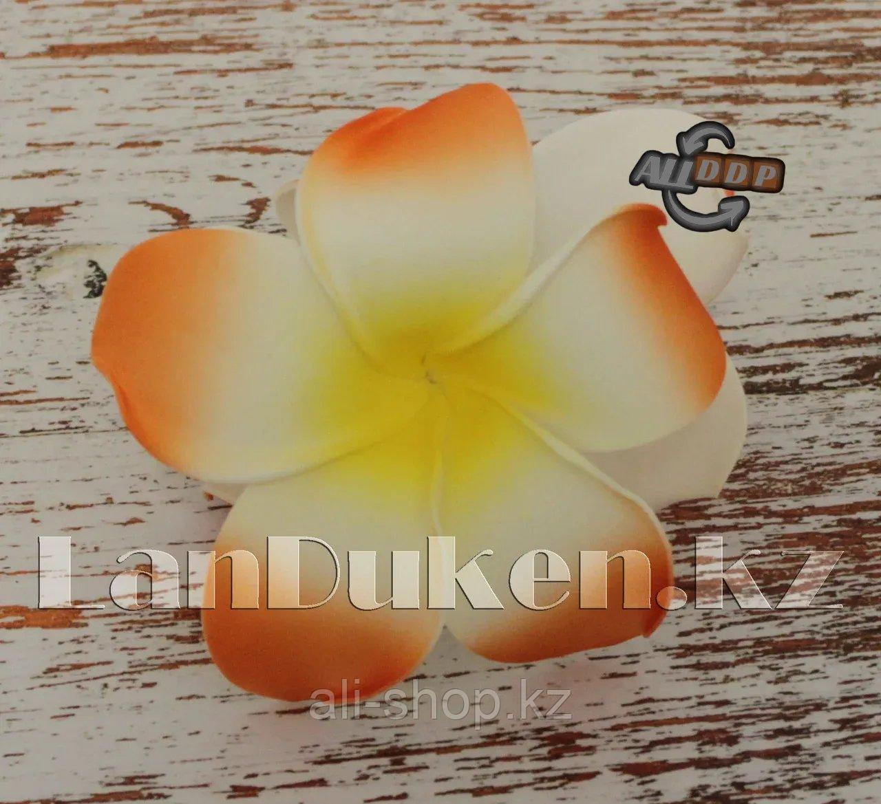Заколка краб "Гавайский цветок" большая (оранжевый) - фото 1 - id-p113469770
