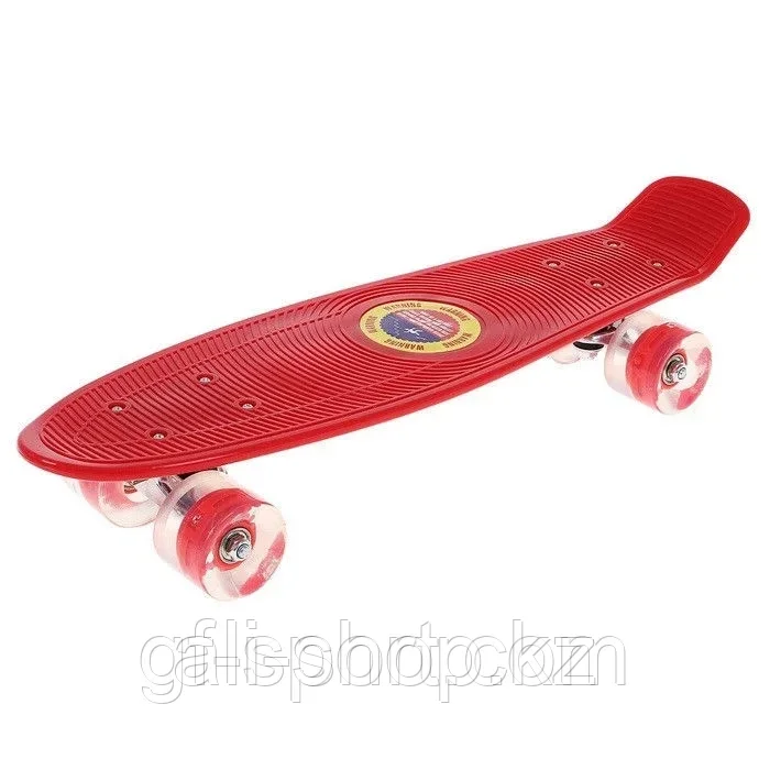 Пенни борд 22 "Penny board" со светящимися колёсами(красный)