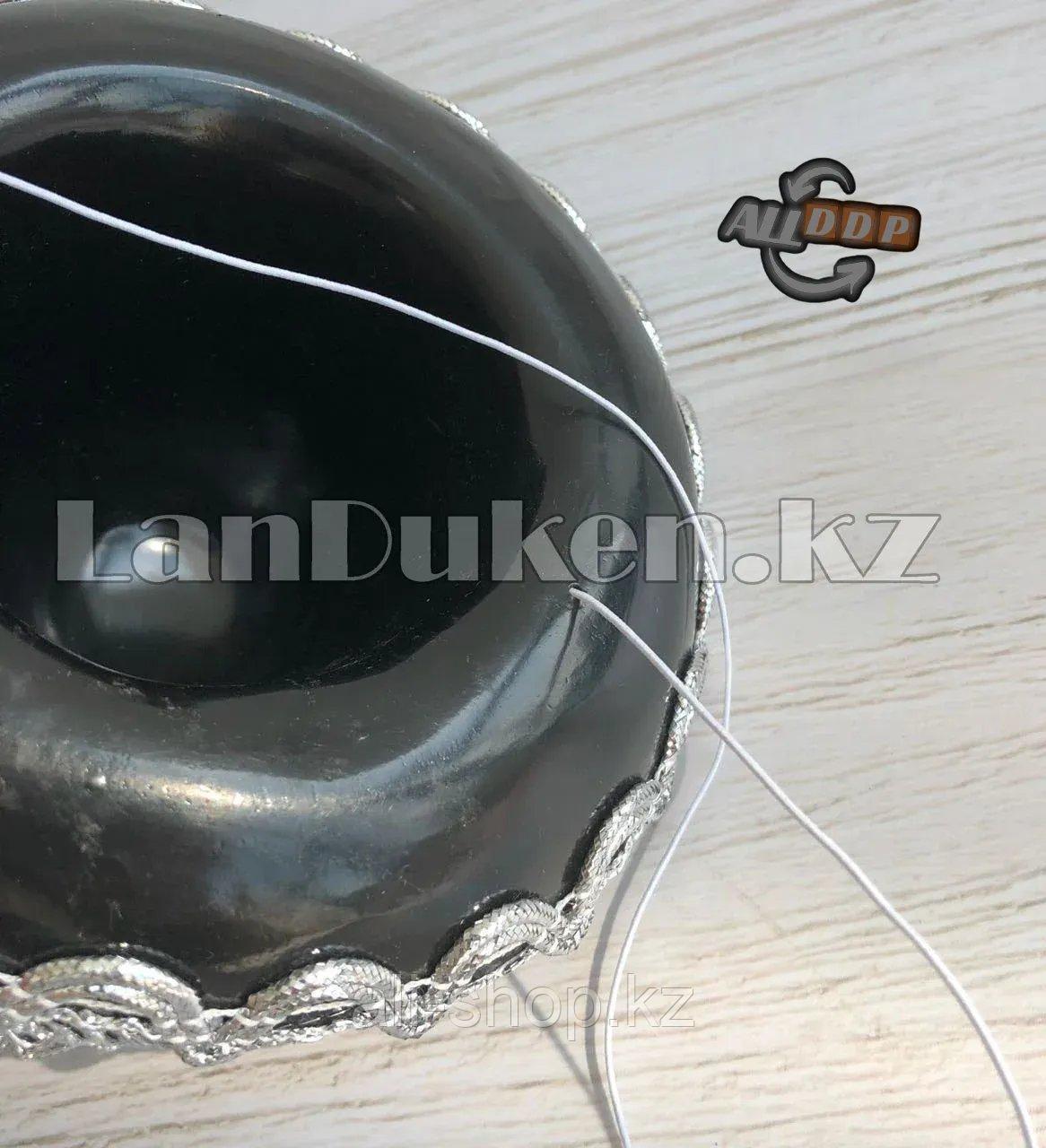 Сомбреро мексиканская шляпа мини черная с серебряной тесьмой - фото 5 - id-p113469788
