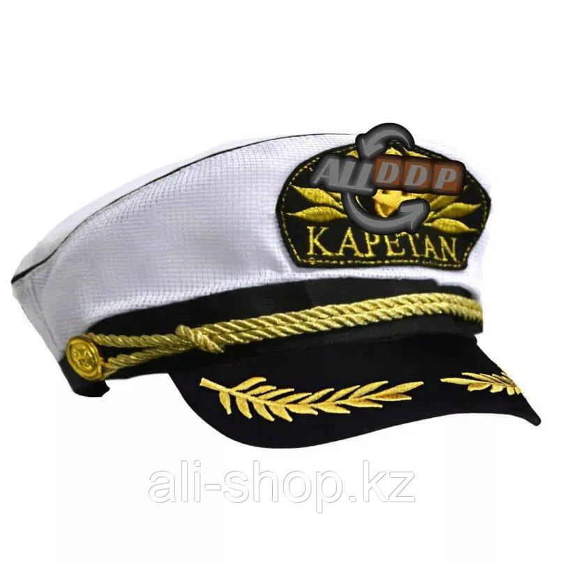 Морская фуражка капитана с морской символикой белая - фото 1 - id-p113469797