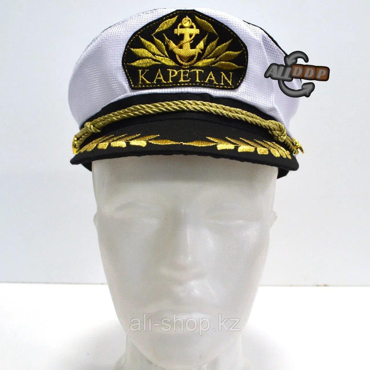 Морская фуражка капитана с морской символикой белая - фото 2 - id-p113469797