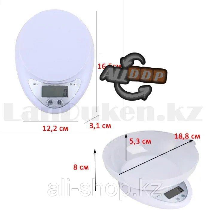 Кухонные электронные весы с мерной чашей настольные мини B05 (Electronic Kitchen scale) белые - фото 2 - id-p113469854