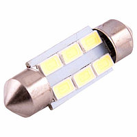 Лампа светодиодная T11(C5W), 12В 6 SMD диодов, c цоколем 36 мм, Skyway,