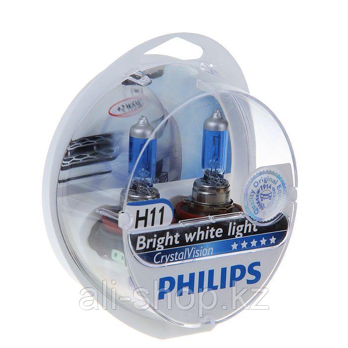 Лампа автомобильная Philips Crystal Vision, H11, 12 В, 55 Вт + W5W, 12 В, 5 Вт, 2+2шт - фото 1 - id-p113473139