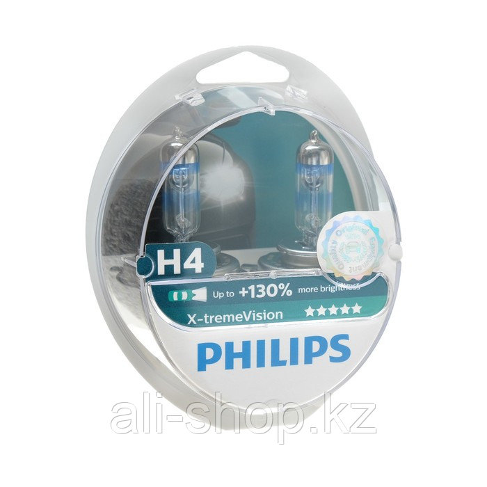 Лампа автомобильная Philips, H4, 12 В, 60/55 Вт, X-treme Vision набор 2 шт - фото 3 - id-p113473158