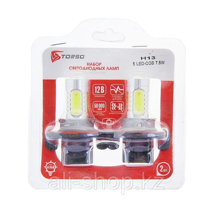 Комплект светодиодных ламп TORSO H13, 12 В, 7.5 Вт, 2 шт., 5 LED-COB, свет белый - фото 3 - id-p113473849