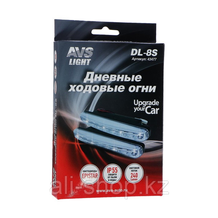 Дневные ходовые огни DRL AVS DL-8S, 155 x 40 x 17 мм, 2,4W, 8 светодиодов, набор 2 шт - фото 6 - id-p113473294