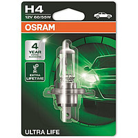 Лампа автомобильная Osram Ultra Life, H4, 12 В, 60/55 Вт, 64193ULT-01B