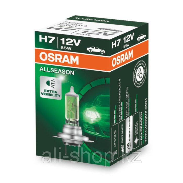 Лампа автомобильная Osram Allseason Ultra Life, H7, 12 В, 55 Вт, 64210ALL - фото 1 - id-p113472525