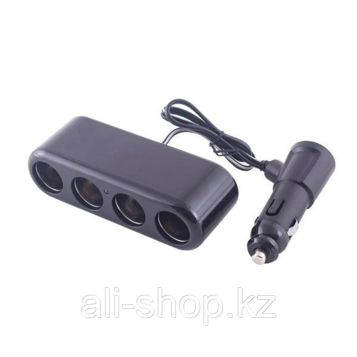 Разветвитель прикуривателя 4 гнезда + USB Skyway черный, предохранитель 10А, USB 1A - фото 1 - id-p113471715