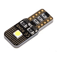 Лампа светодиодная T10 (W5W) 12V 2 SMD диод, с обманкой Белая Skyway