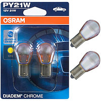 Лампа автомобильная Osram Diadem Chrome, PY21W, 12 В, 21 Вт, набор 2 шт, 7507DC-02B