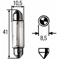 Лампа автомобильная HELLA, T10.5, 12 В, 5 Вт, (SV8,5-41/11), 8GM 002 091-311