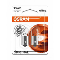 Лампа автомобильная Osram, T4W, 12 В, 4 Вт, (BA9s), набор 2 шт, 3893-02B
