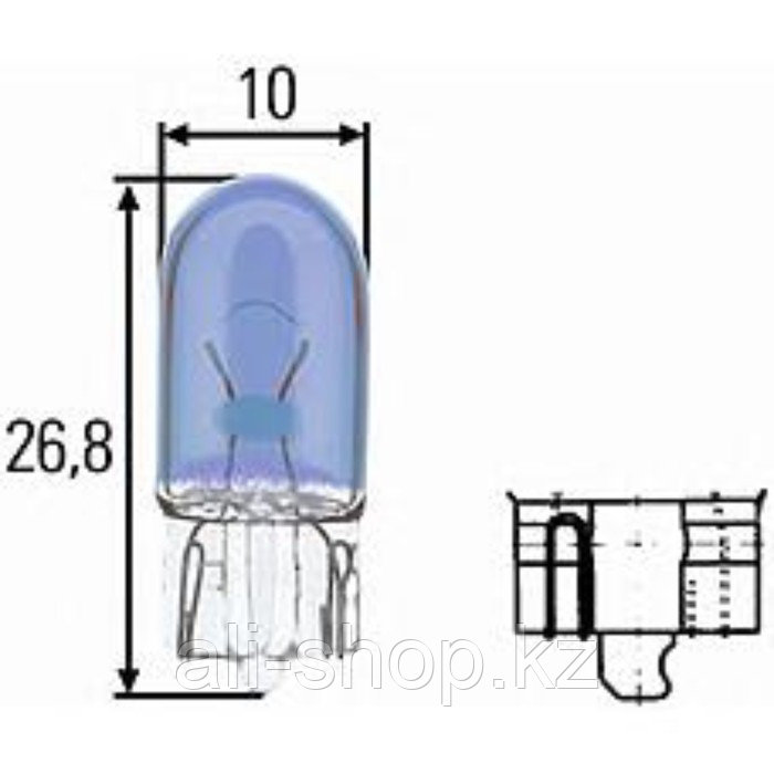 Лампа автомобильная Hella Blue Light, W5W, 12 В, 5 Вт, (W2,1x9,5d), 8GP 003 594-261 - фото 1 - id-p113473664