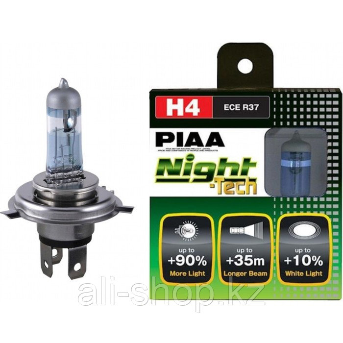 Лампа автомобильная PIAA NIGHT TECH 3600K, H4, 12В, 60/55 Вт, набор 2 шт, HE-820-H4 - фото 1 - id-p113473696