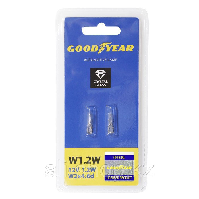 Лампа автомобильная Goodyear, W1.2W, 12 В, 1.2 Вт, набор 2 шт - фото 1 - id-p113474962