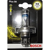 Лампа автомобильная Bosch +90%, H4, 12 В, 60/55 Вт, 1987301077