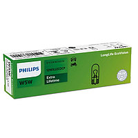Лампа автомобильная Philips LongLife EcoVision, W5W, 12В, 5Вт, (W2,1x9,5d), 12961LLECOCP