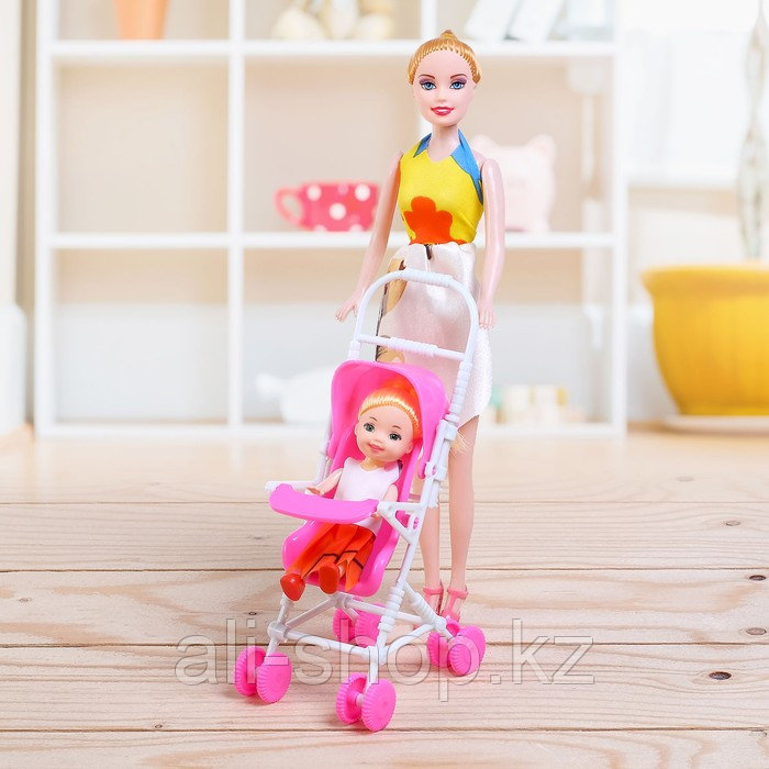Кукла-модель «Мама с дочкой» с коляской, МИКС - фото 8 - id-p113476022