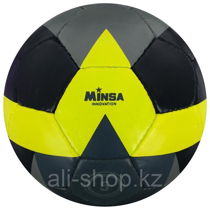 Мяч футбольный MINSA, размер 5, 32 панели, PU, ручная сшивка, латексная камера, 400 г - фото 1 - id-p113476823