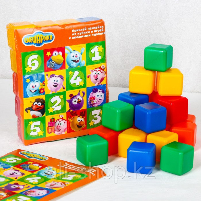 Набор цветных кубиков, "Смешарики", 20 штук, 4х4 см - фото 2 - id-p113476057