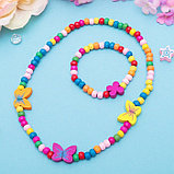 Набор детский "Выбражулька" 2 предмета: бусы, браслет, бабочки нежность, цвет бело-розовый, фото 9