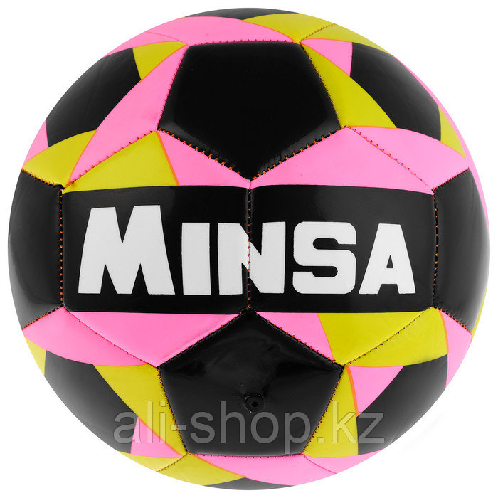 Мяч футбольный MINSA, размер 5, 32 панели, PVC, бутиловая камера, 260 г - фото 1 - id-p113476939