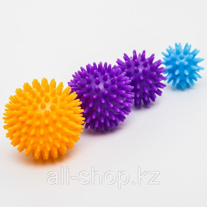 Набор твёрдых развивающих массажных мячиков с шипами «Ёжики», 4 шт, d=5,6,7,8 см, цвета МИКС - фото 5 - id-p113477008