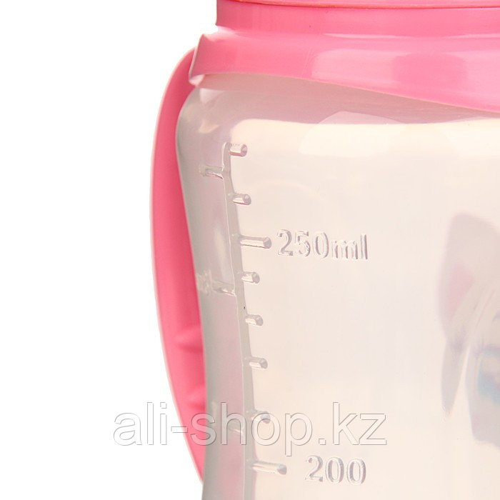 Бутылочка для кормления «Кошечка Софи» детская приталенная, с ручками, 250 мл, от 0 мес., цвет розов ... - фото 4 - id-p113476356
