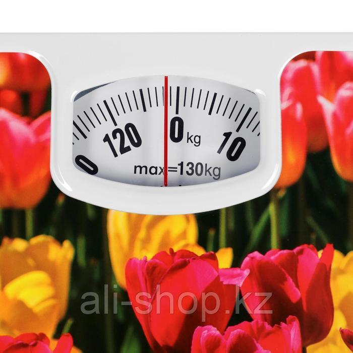 Весы напольные DELTA D-9407, механические, до 130 кг, картинка "Тюльпаны" - фото 3 - id-p113478001