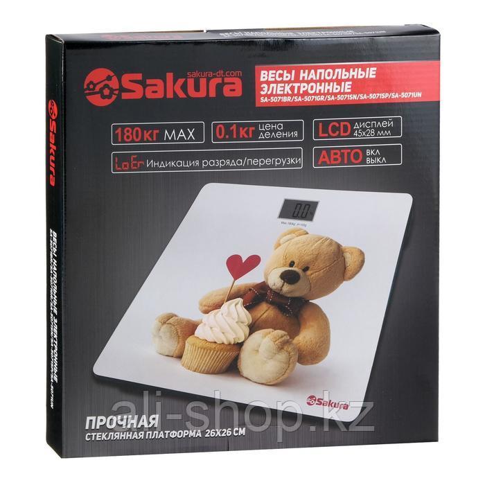 Весы напольные Sakura SA-5071BR, электронные, до 180 кг, 1хCR2032, стекло, "медвежонок" - фото 7 - id-p113478024