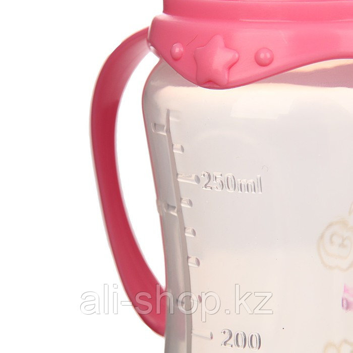 Бутылочка для кормления «Принцесса» детская приталенная, с ручками, 250 мл, от 0 мес., цвет розовый - фото 4 - id-p113476423