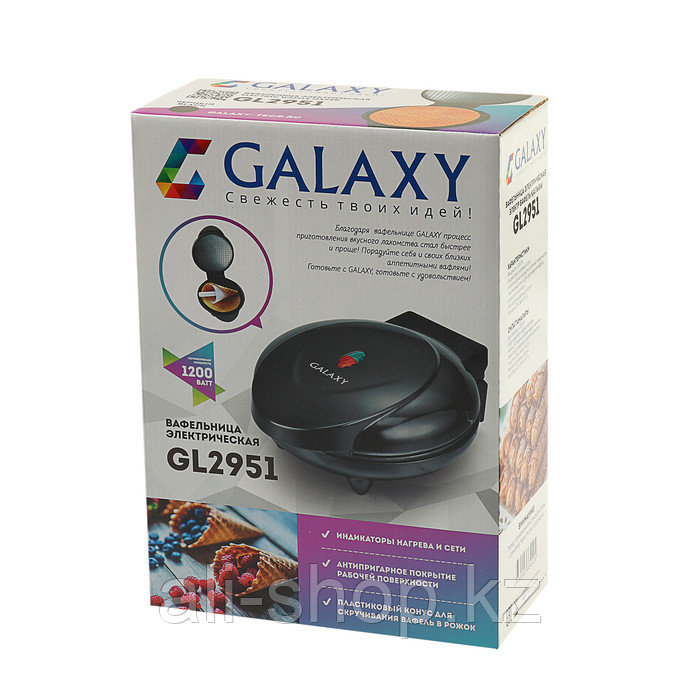Вафельница электрическая Galaxy GL 2951, 1200 Вт, тонкие вафли, чёрная - фото 5 - id-p113478790