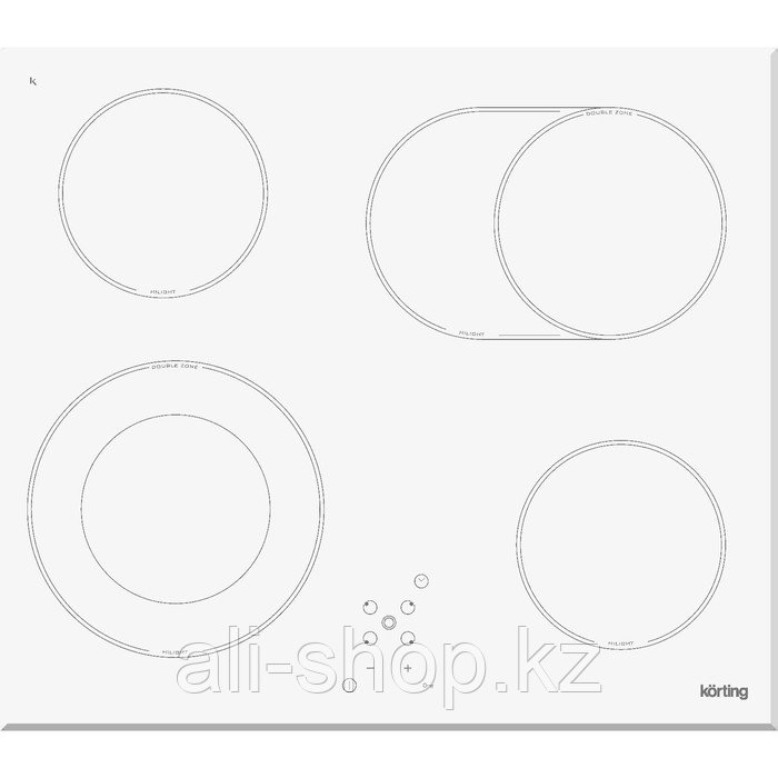 Варочная поверхность Körting HK 62051 BW, электрическая, 4 конфорки, сенсор, белая 403836 - фото 1 - id-p113478809