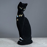 Копилка "Кошка Ася", покрытие флок, чёрная, 30 см