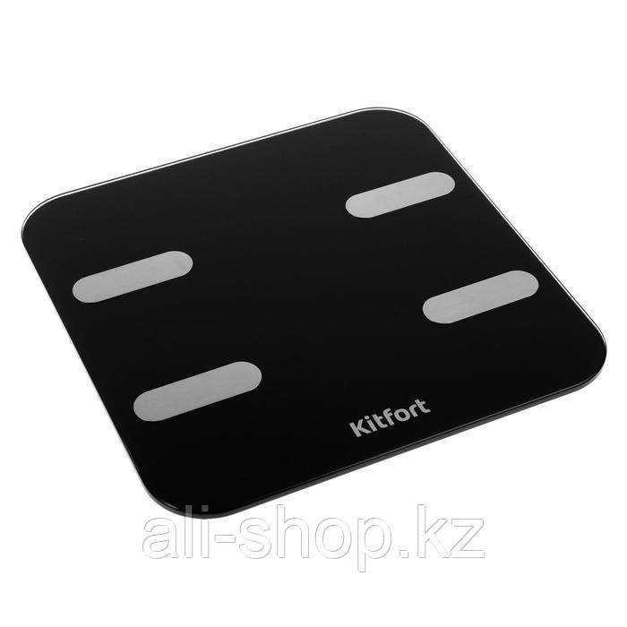Весы напольные Kitfort КТ-806, электронные, до 180 кг, Bluetooth, 4хААА, черные - фото 1 - id-p113478184