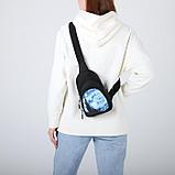 Сумка-рюкзак «Ван Гог», 15х10х26 см, отд на молнии, н/карман, регул ремень, чёрный, фото 7