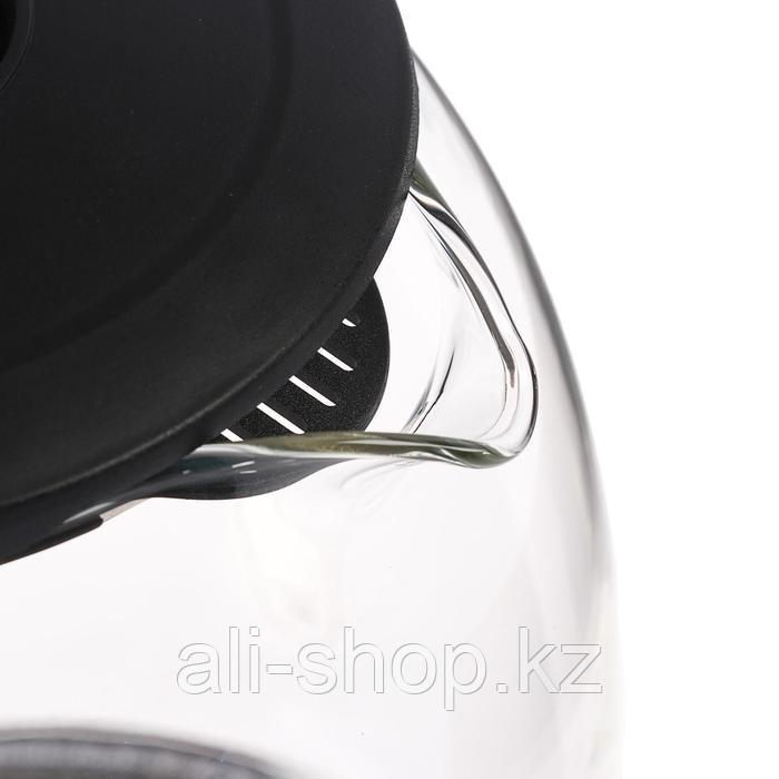 Чайник электрический "Добрыня" DO-1238B, стекло, 1.8 л, 1800 Вт, подсветка, черный - фото 3 - id-p113478896
