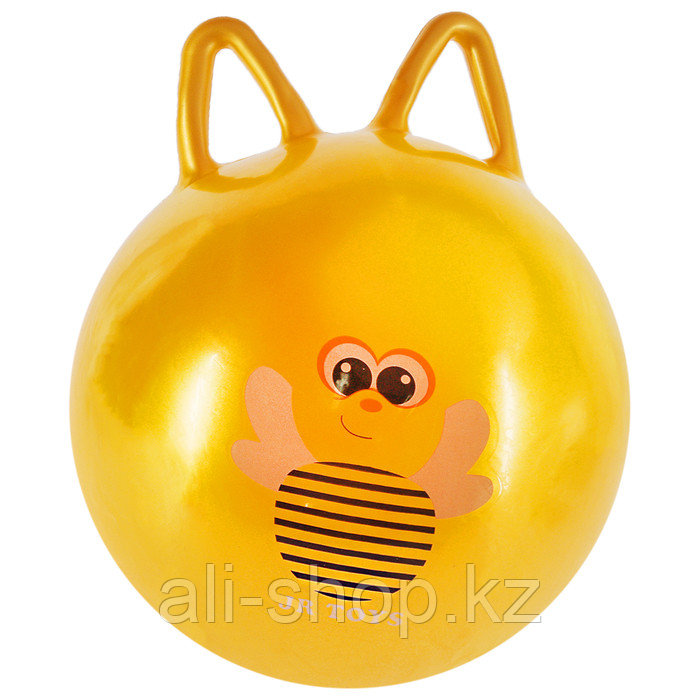 Мяч попрыгун Пчелка с ушками, d=45 см, 380 г, жёлтый - фото 1 - id-p113478255