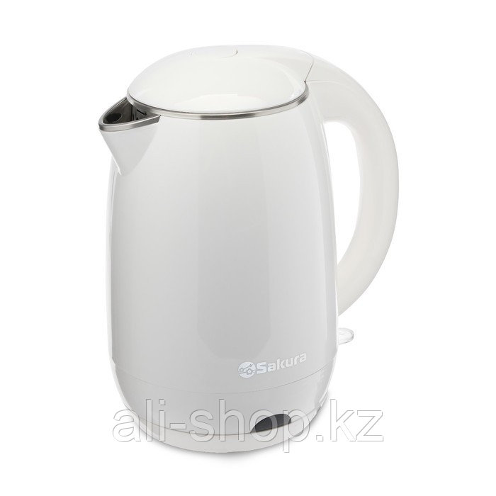 Чайник электрический Sakura SA-2157W, пластик, колба металл, 1.8 л, 2000 Вт, белый - фото 1 - id-p113479771