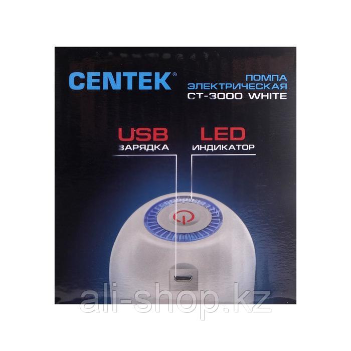 Помпа Centek CT-3000 White, электрическая, 5 Вт, 1.2 л/мин, 1200 мАч, от USB, бело-голубая - фото 8 - id-p113479775